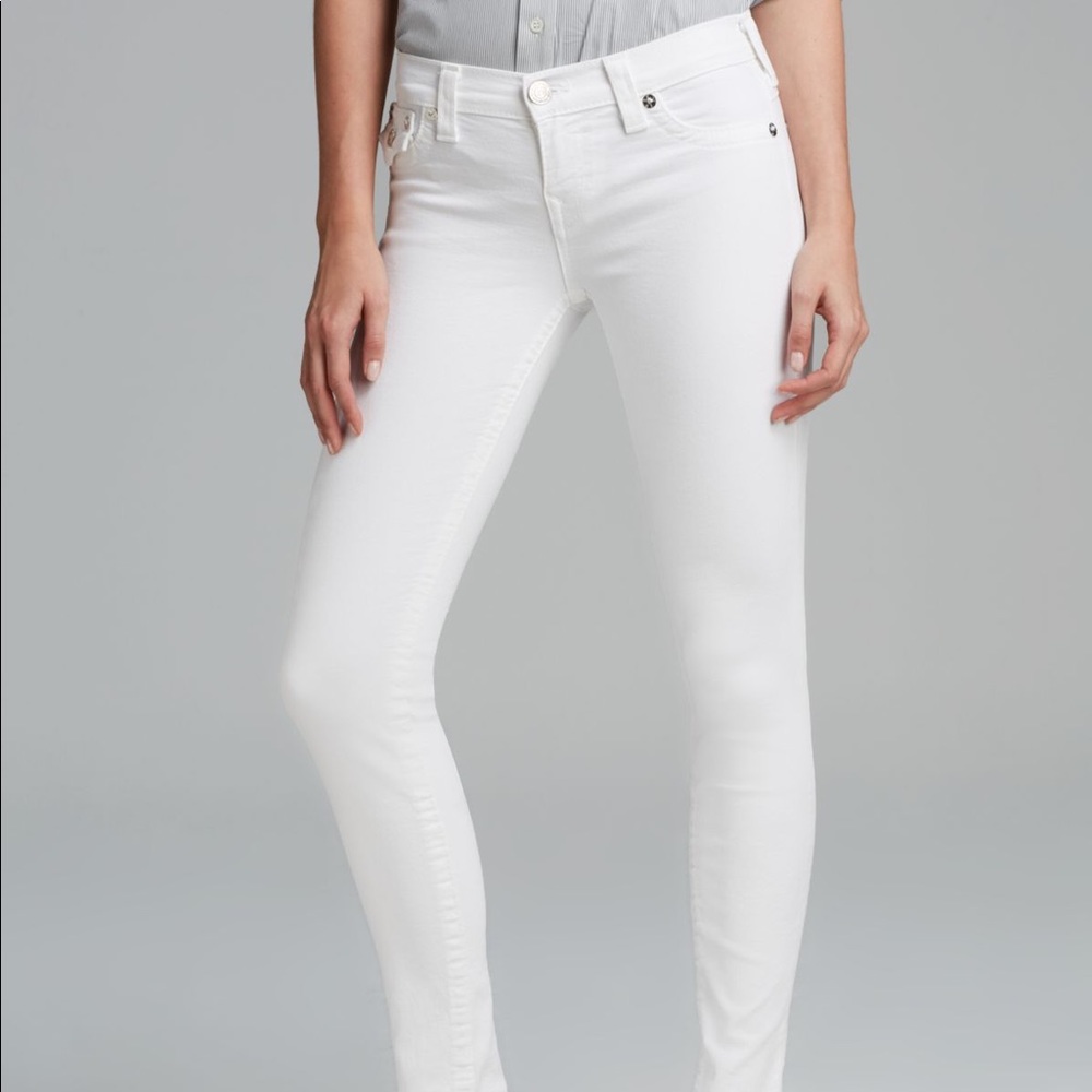 True Religion white Serena skinny jeans